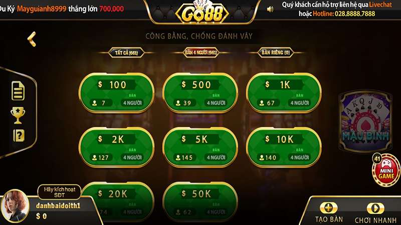 Mậu Binh Go88: Game bài đình đám dành cho mọi cược thủ 4 Các bước tham gia cá cược chi tiết cho anh em
