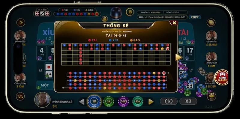 Sicbo Go88: Hướng dẫn cách chơi game đổi thưởng liền tay 3 Tính năng thống kê lựa chọn cược